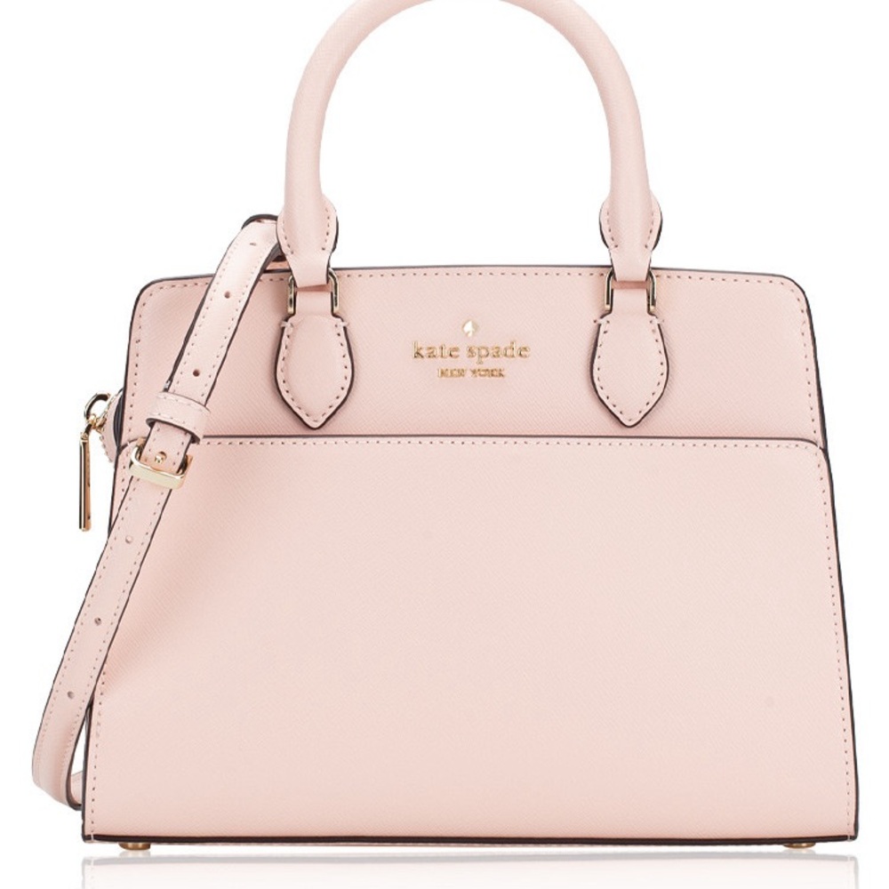 Kate Spade Madison Saffiano Leather Satchel Conch Pink